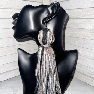 Handmade Striped Tassel Earrings  by Thedra